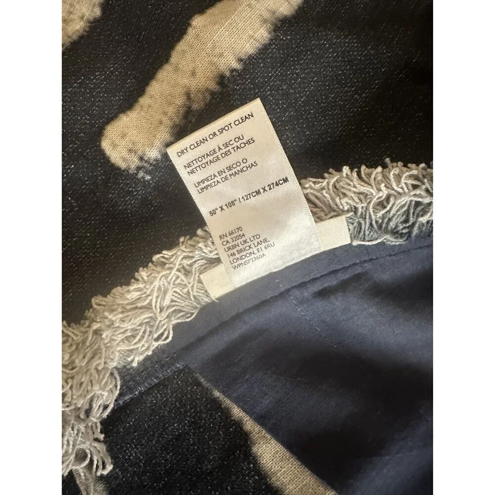 Anthropologie Fringed Elise Curtain Blue NWOT $129 50"x108" - Picture 5 of 5